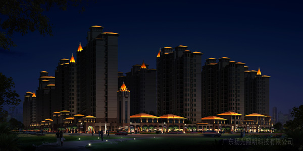 住宅小區夜景照明效果圖