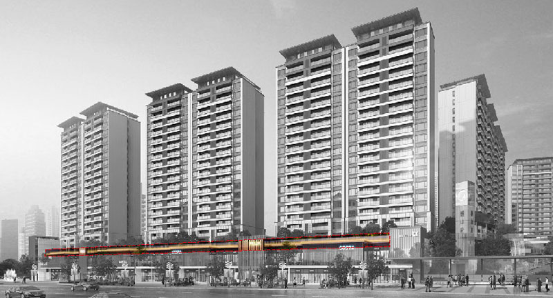 沿街商業泛光照明設計示意圖